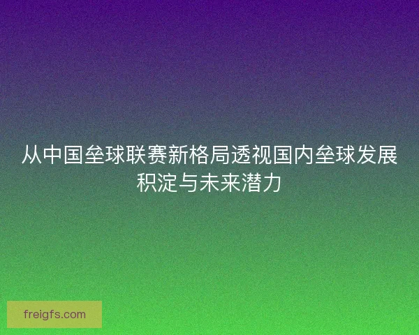 从中国垒球联赛新格局透视国内垒球发展积淀与未来潜力